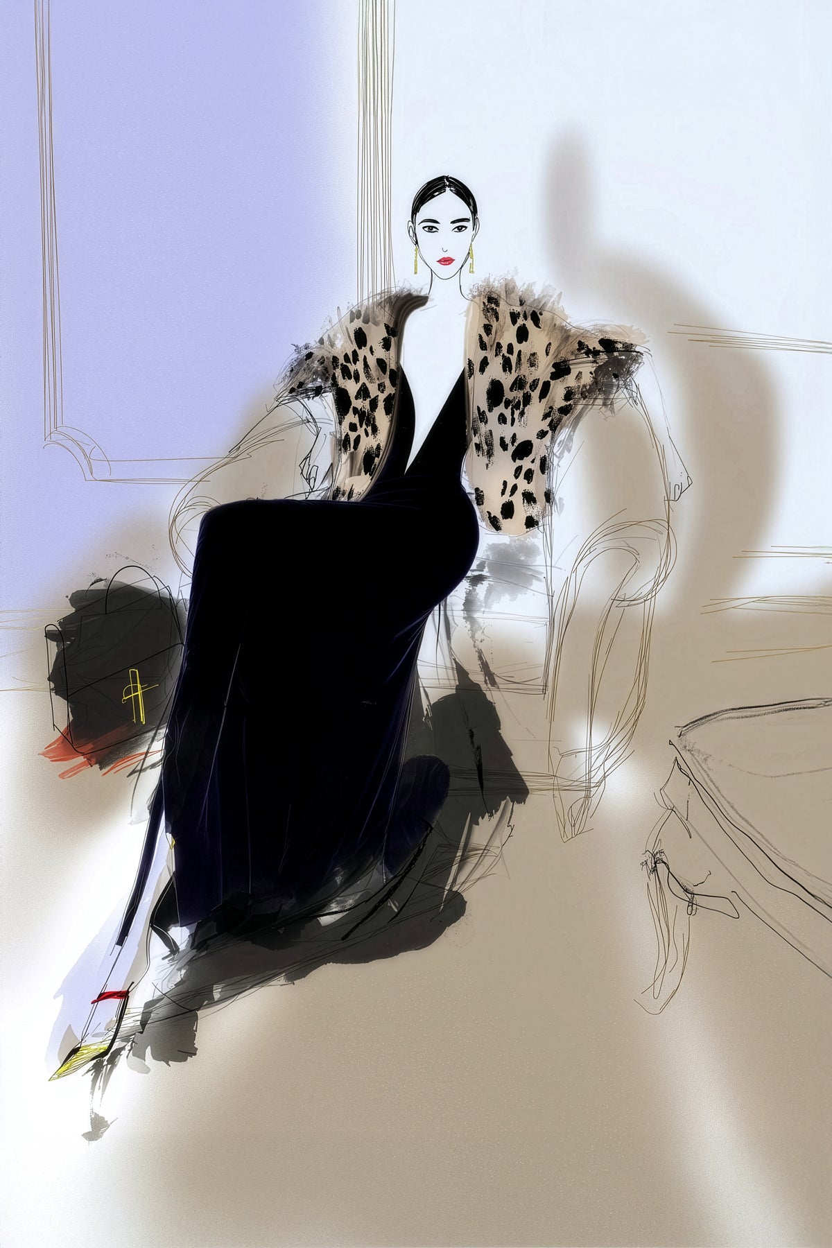 NOIR ELEGANCE: THE LEOPARD MANTLE